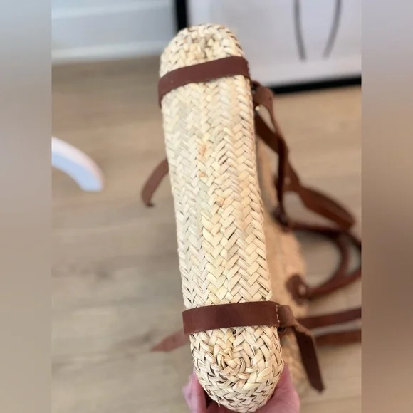 NWOT Authentic Handmade French Straw and Leather Basket Backpack | O/S - Picture 14 of 14